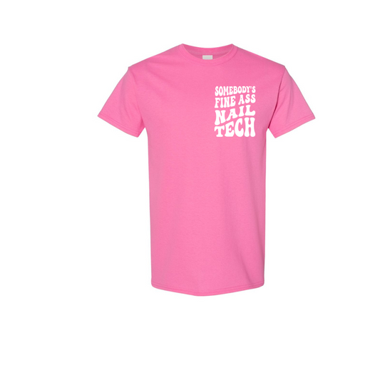 Pink Nail Tech Short Sleeve